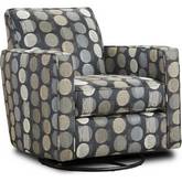 Swivel Glider Accent Chair in Magnitude Steel Fabric